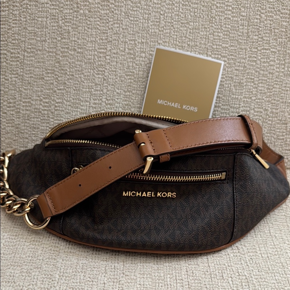 Michael Kors Brown Fanny/Waist Bag with Gold Accents. NWOT